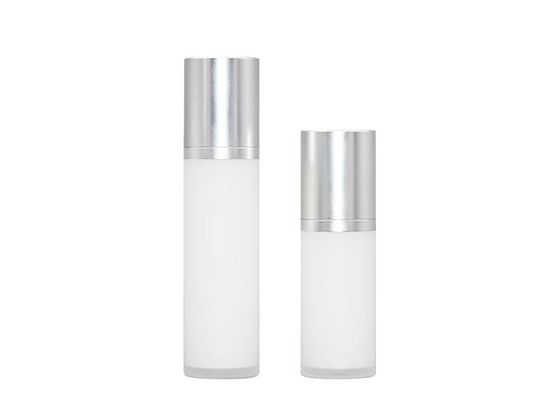 Acrylic Airless Pump Bottle 30ml 50ml Silver Essence Cosmetic Packaging