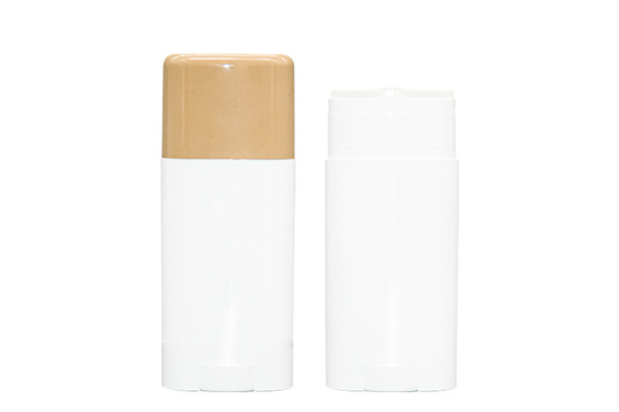 1.3oz PP Plastic Oval Deodorant Stick Container With Flat Top Cap 40g