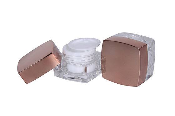 Square Shape Acrylic 5ml Empty Cream Jars Od 35mm For Eye Try Test