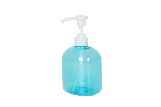 Shampoo Pump Bottle Plastic Dispenser Bottle 500ml Blue PET Round Lotion Hand Soap