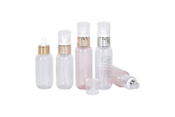 Empty Trave Skincare Set PET 100ml Dropper Bottle 100ml 120ml Lotion Bottle And 15g 50g Acrylic Triangle Cream Jar